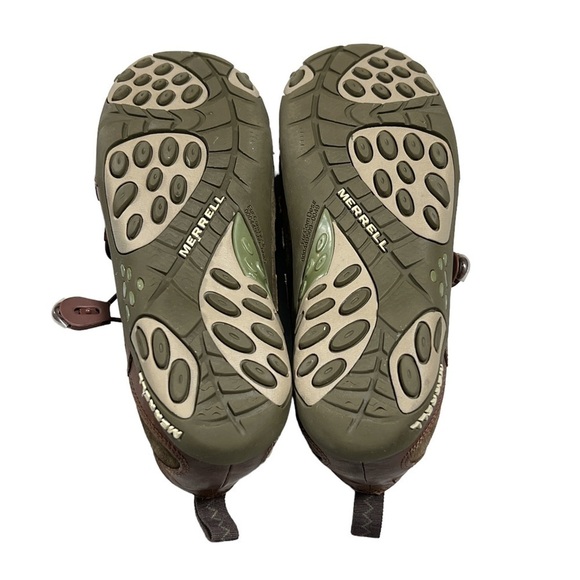 Merrell Bria Olive Green Suede Leather Bungee Lace Slip on Shoes - Picture 5 of 7